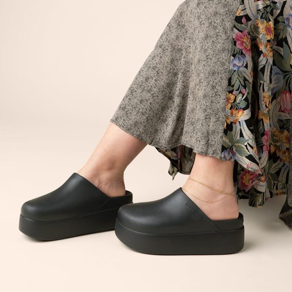 Crocs Dylan Platform Clog Slip On Black Mules Shoes Size 10 - Picture 2 of 16